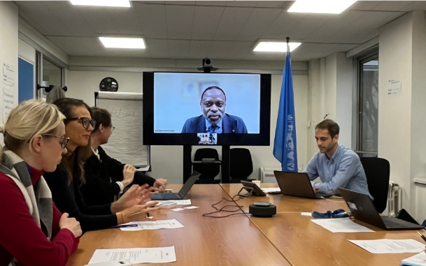 Prof. Tshilidzi Marwala delivering opening remarks to UNU Paris Office Team and participants of the workshop — 25 November 2025, Paris, France. Photo © UNU Paris Office  