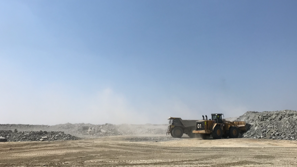 Trucks at Otjikoto Mine