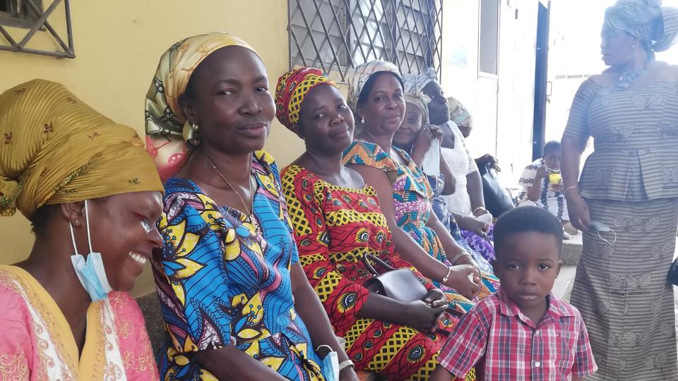 Women outside a church in Accra.