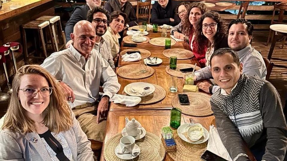 The team having a social evening during their stay in Rio for the SASE (Society for the Advancement of Socio-Economics) conference in July 2023.