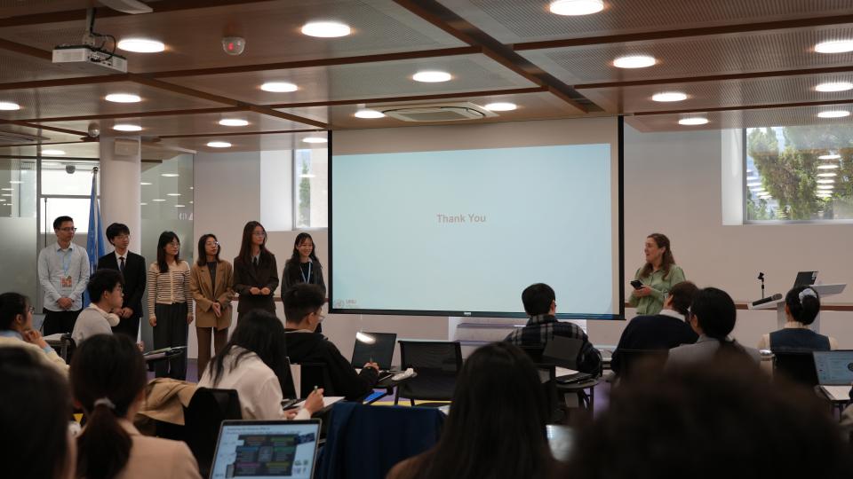 Students' presentation at the UNU Macau Digital Technology and Sustainable Development Talent Program Winter Camp 