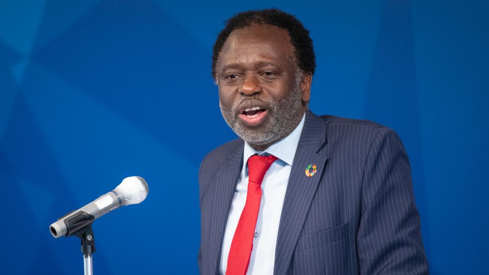 UNU Rector Tshilidzi Marwala speaks at the International Mother Language Day 2025 commemorative event at UNU.