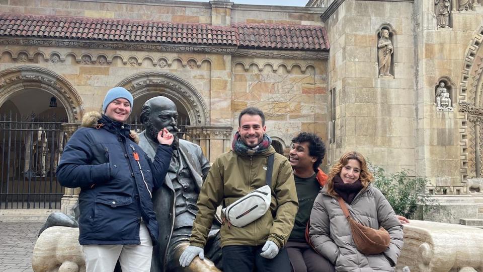 Picture of the group in front of a church