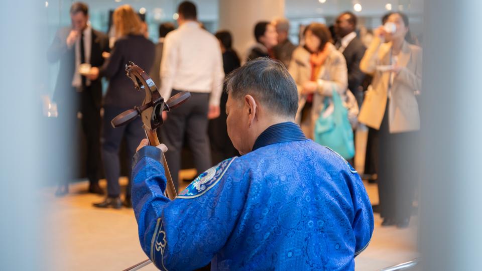 Morin khuur (Mongolian horsehead fiddle) performance at United Nations University