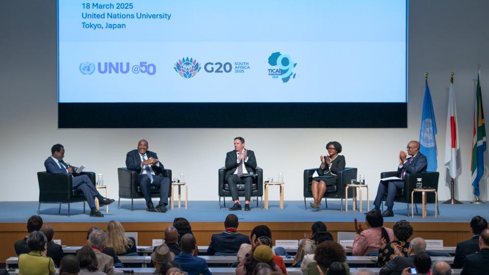 Panel session for "South Africa’s G20 Presidency: Solidarity, Equality, Sustainability — a Conversation with Japan" at the United Nations University on 18 March 2025. Photo: UNU / C. Christophersen