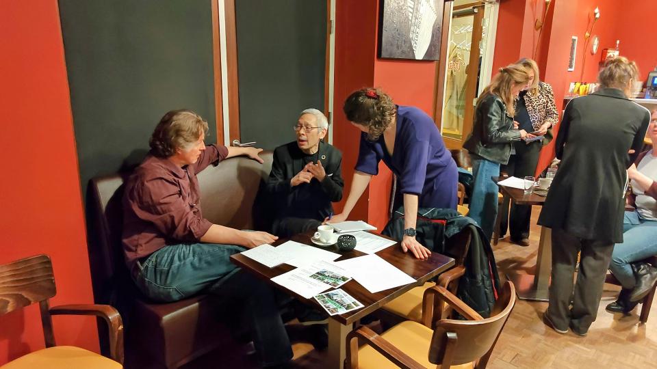 Participants discussing