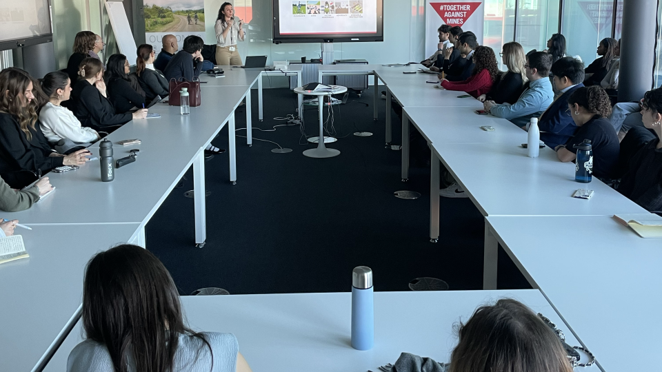 A picture of a presentation in Geneva
