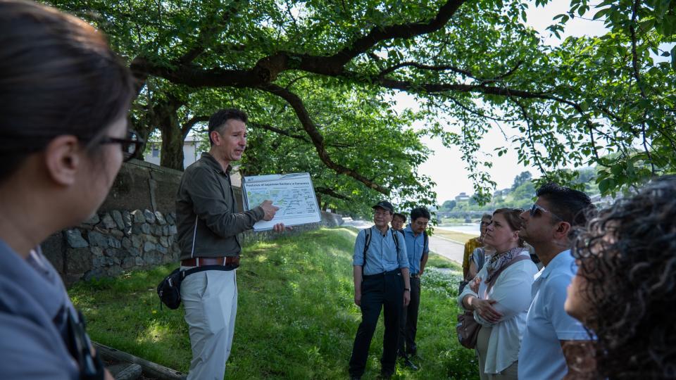 Experts visiting urban restoration site in Kanazawa, Japan