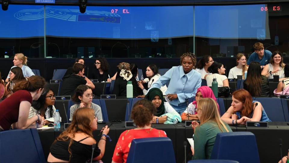 Participants discussing