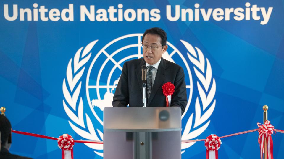 Mr. Fumio Kishida, Former Prime Minister of Japan, speaks at UNU Headquarters