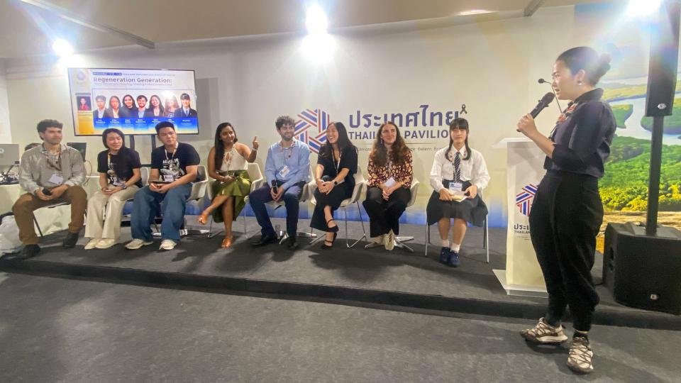 Speakers at a UNU-IAS event at COP30 in Brazil