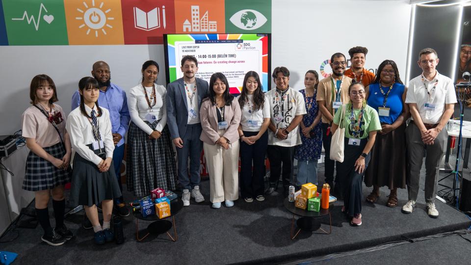 Speakers at a UNU-IAS event at COP30 in Brazil