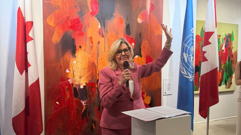 Speaker speaking in Arta Gallery (3)