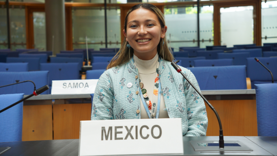 Master's prgramme student Odette Ferrer at the June Climate Meetings. 