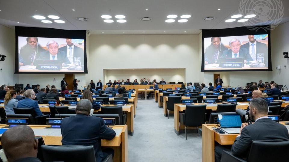  7 May 2026  A wide view of the presentation of the Report of the Secretary-General's High-Level Expert Group on Beyond GDP.