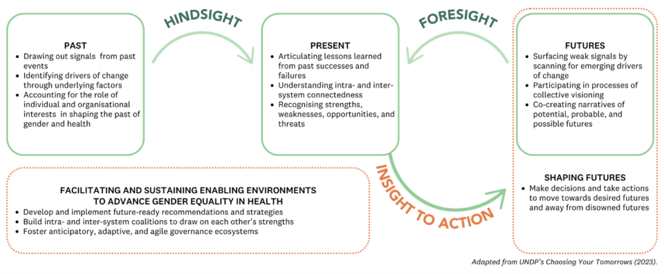 Visualisation of Policy Hindsight and Foresight and transformation into action.