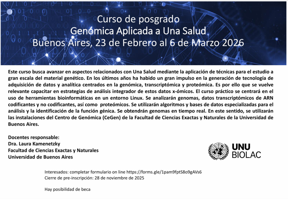 flyer curso kamenetzky one health 2026