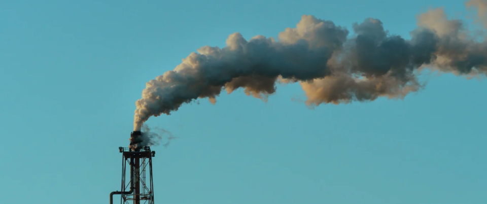 Industrial plant emitting gases into the atmosphere