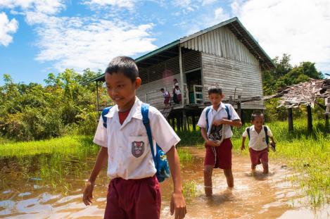Flooded school in Indonesia