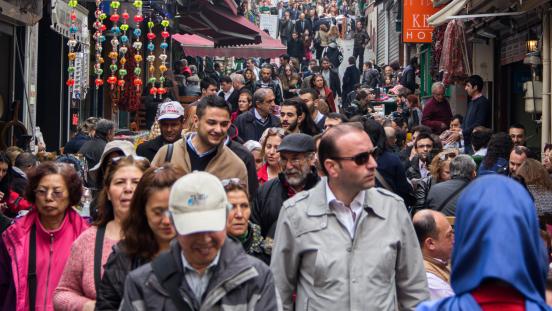 Crowded street in Turkey