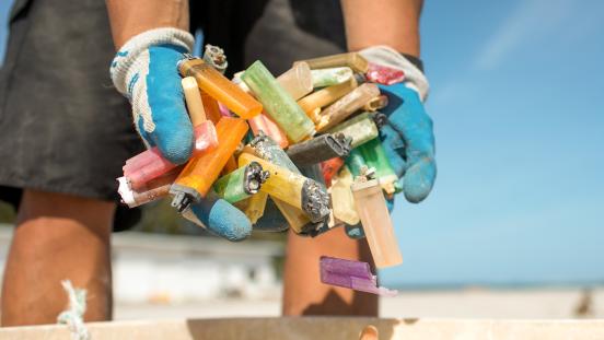 Plastic Waste on Beach 