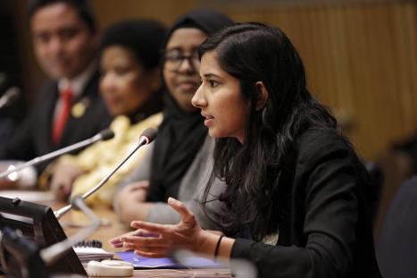 Youth speaking at a conference