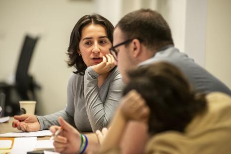 A picture of a student talking
