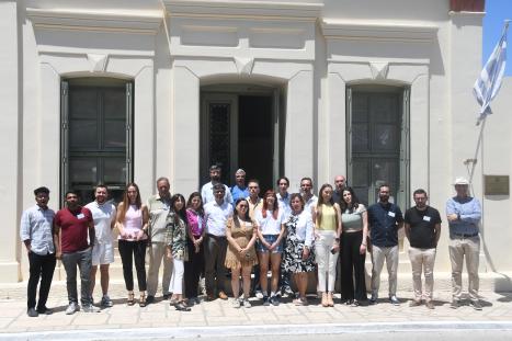 Group photo of participants at the 12th International Summer School on Digital Government (OpenGov2025), held in Samos, Greece, featuring researchers, practitioners, and postgraduate students from across Europe and beyond.
