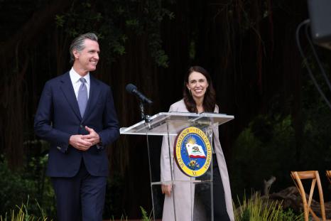 Governor Newsom and former New Zealand PM Jacinda Ardern