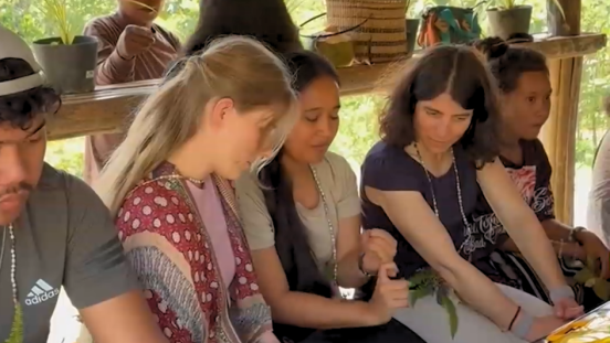 UNU-EHS expert, Lisa Hartmann carries out field work. 