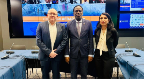 From left to right: Prof. Philippe De Lombaerde (Director of UNU-CRIS), Prof. Tshilidzi Marwala, (Rector of the United Nations University), Dr Antonella Di Trapani (Senior Research Fellow at the UNU Paris Office)