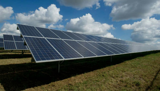 comercially installed solar energy panels