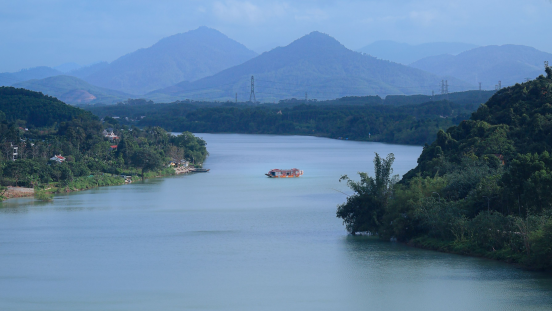 View of the Hue river in Viet Nam. 