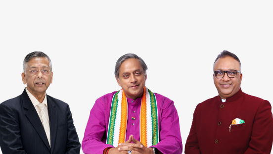 Dr. Shashi Tharoor, Member of Parliament of India and former Under-Secretary-General of the United Nations; Mr. R. Venkatramani, the Attorney-General for India, and Prof. C. Raj Kumar, Founding Vice-Chancellor of O.P. Jindal Global University.