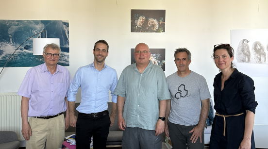 Denis Bailly (UNU Paris - Senior Fellow), Aurélien Maleuvre (UNU Paris - Partnerships Coordinator), Frédéric Jean (Director - IUEM), Philippe Monbet (Director - Pôle Mer Bretagne Atlantique), Sabine Becker-Thierry (UNU Paris – Director) 