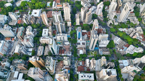 Aerial view of a neighbourhood in Belo Horizonte, Brazil