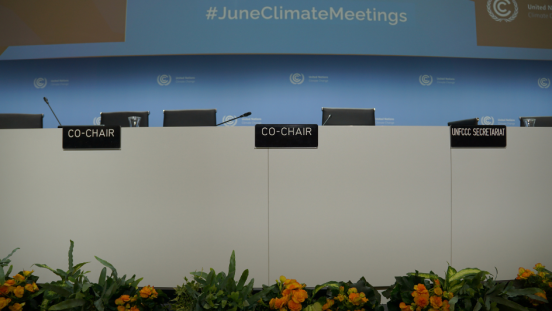 The meeting room of the June Climate Meetings. 