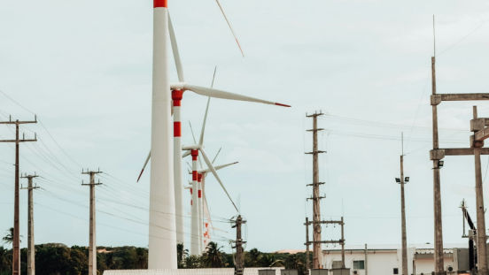Wind turbines generate electricity. 
