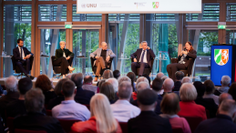 Panelists engage at the “Tipping Points, Disasters and Chain Reactions” event in Berlin.