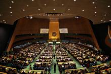 United Nations General Assembly Hall in the UN Headquarters, New York.