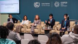 Panelists at a UNU-IAS event at COP29 in Baku