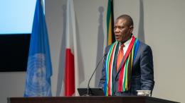 H.E. Mr. Paul Mashatile, Deputy President of the Republic of South Africa speaks at the United Nations University