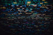 A screen showing code language