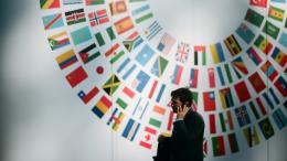 Flag display at the World Bank Headquarters