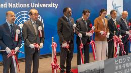 Ribbon-cutting ceremony at UNU for “Exhibition for Peace: 80 Years Since the Hiroshima-Nagasaki Atomic Bombings”