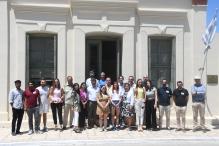 Group photo of participants at the 12th International Summer School on Digital Government (OpenGov2025), held in Samos, Greece, featuring researchers, practitioners, and postgraduate students from across Europe and beyond.