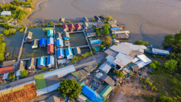 A flooded village