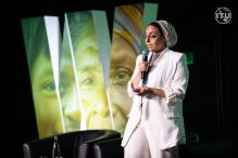 Soumaya Ben Dhao moderating the session titled “FAIR Cities: Foster AI for Inclusive and Responsible Cities” at the WSIS+20 High-Level Event 2025, held in Geneva, Switzerland, on 8 July 2025