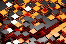 Vibrant Geometric Abstract 3D Blocks Design by MRFE MRFE