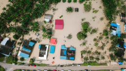 A flooded neighbourhood in Malaysia.